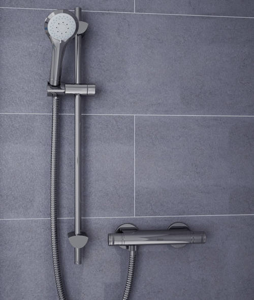 Additional image for Exposed Bar Shower Valve & Slide Rail Kit (Chrome).