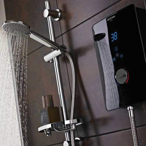 Additional image for Electric Shower With Digital Display 10.5kW (Gloss Black).