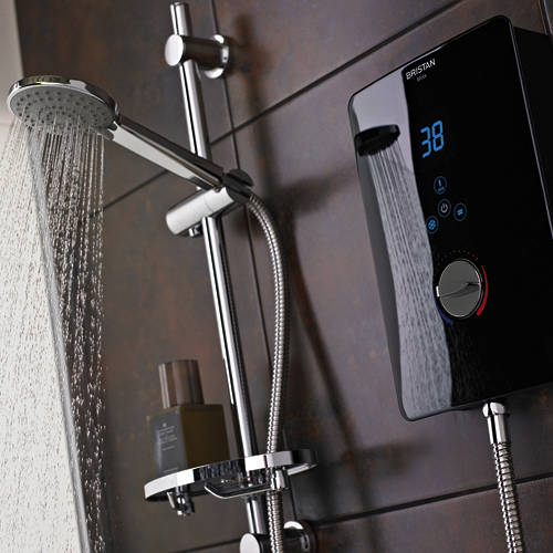 Additional image for Electric Shower With Digital Display 8.5kW (Gloss Black).