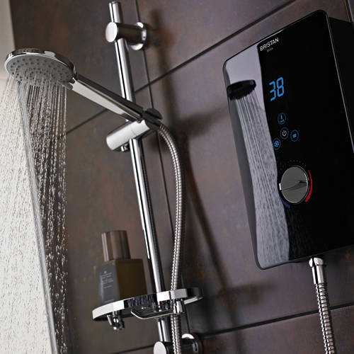 Additional image for Electric Shower With Digital Display 9.5kW (Gloss Black).