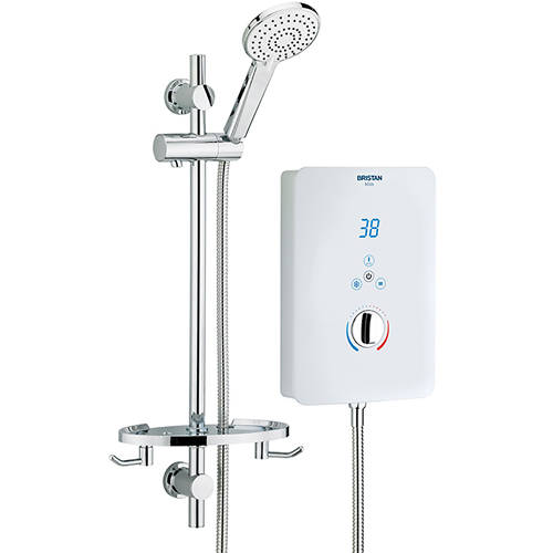 Additional image for Electric Shower With Digital Display 9.5kW (Gloss White).