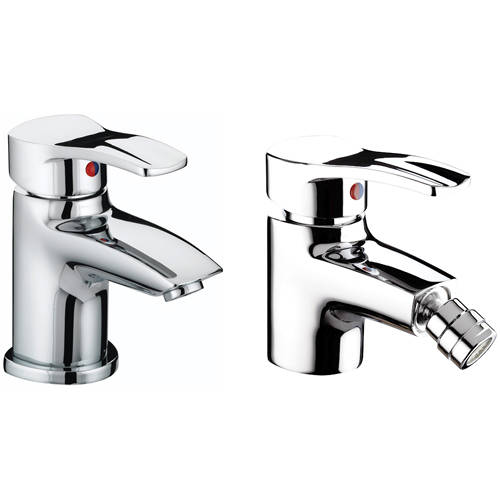 Additional image for Basin & Bidet Tap Pack With Wastes (Chrome).