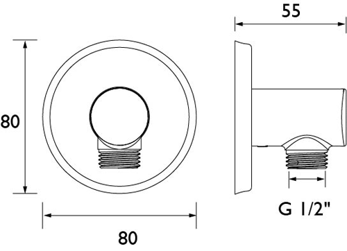Additional image for Round Wall Outlet (Chrome).