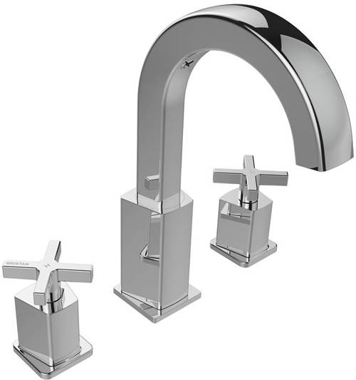 Additional image for 3 Hole Basin Mixer Tap With Clicker Waste (Chrome).