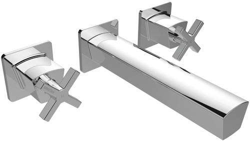 Additional image for 3 Hole Wall Mounted Basin Mixer Tap (Chrome).