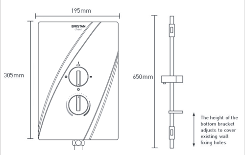 Additional image for Electric Shower 9.5kW (White).