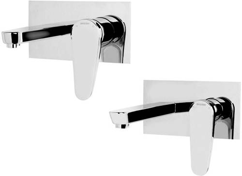 Additional image for Wall Mounted Basin & Bath Filler Tap Pack (Chrome).