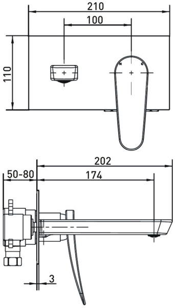 Additional image for Wall Mounted Basin & Bath Filler Tap Pack (Chrome).