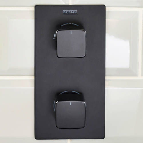 Additional image for Shower Pack With Arm, Square Head & Slide Rail Kit (Matt Black).