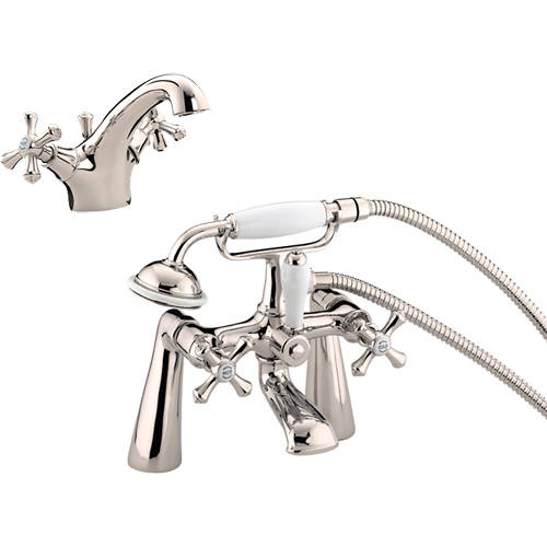 Additional image for Basin & Bath Shower Mixer Tap Pack (Gold).
