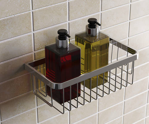 Additional image for Small Wall Fixed Wire Basket (Chrome).