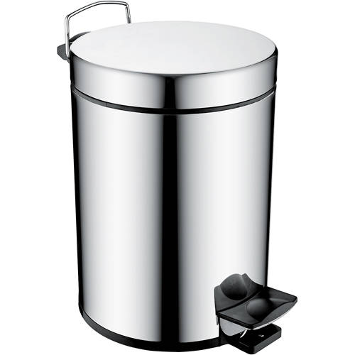 Additional image for Small Pedal Waste Bin (5 Litres, Chrome).