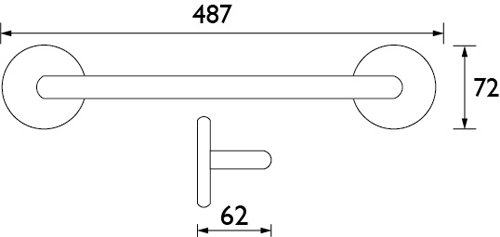 Additional image for Long Grab Bar 487mm (Chrome).