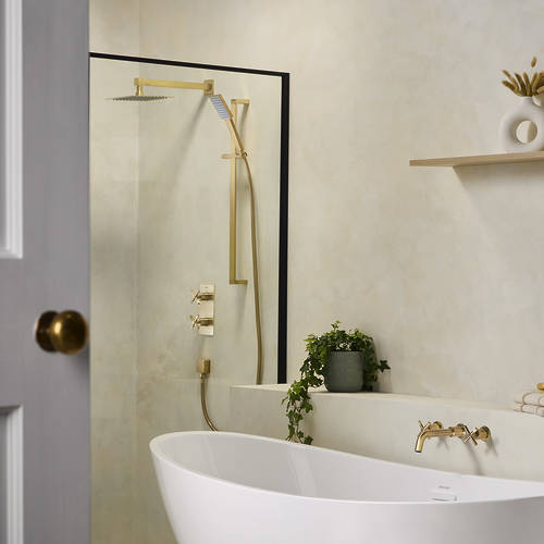 Additional image for Shower Pack With Fixed Head & Kit (Brushed Brass).
