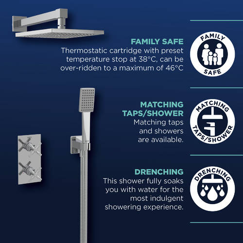 Additional image for Shower Pack With Fixed Head & Kit (Chrome).