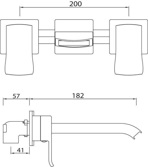 Additional image for Wall Mounted Basin & Bath Filler Tap Pack (Chrome).