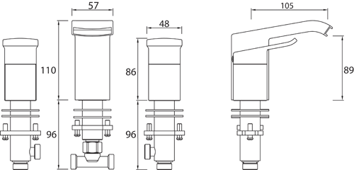 Additional image for 3 Hole Basin & Bath Filler Tap Pack (Chrome).