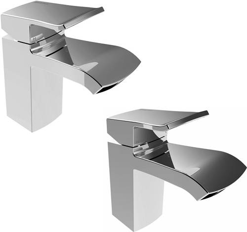 Additional image for Basin Mixer & 1 Hole Bath Filler Tap Pack (Chrome).