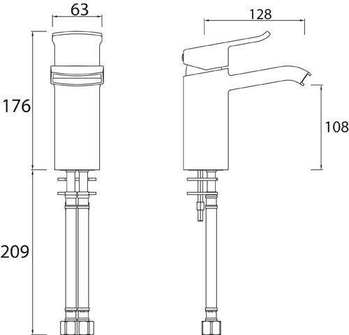 Additional image for Basin Mixer & 1 Hole Bath Filler Tap Pack (Chrome).