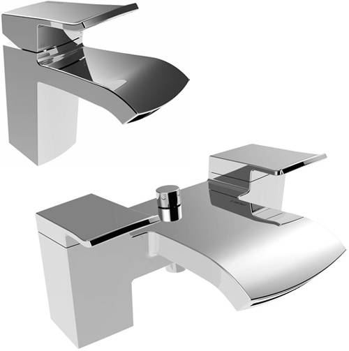 Additional image for Mono Basin & Bath Shower Mixer Tap Pack (Chrome).