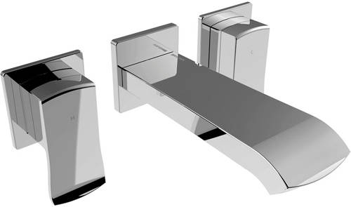 Additional image for 3 Hole Wall Mounted Basin & Bath Filler Tap Pack (Chrome).