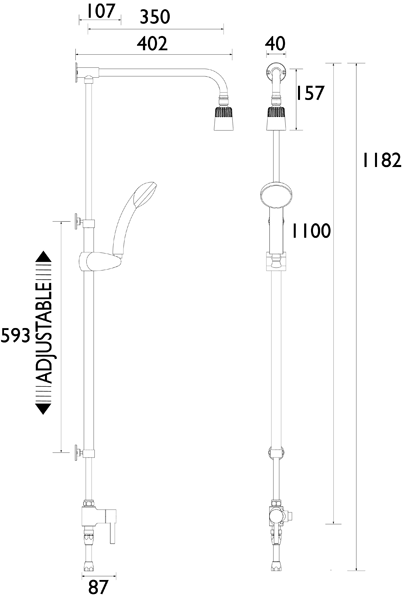 Additional image for DocM Rigid Riser Kit With Shrouded Pipe (Chrome).