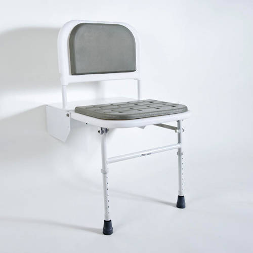 Additional image for DocM Folding Shower Seat With Legs (White).