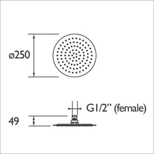 Additional image for Round Fixed Shower Head (250mm, Stainless Steel).