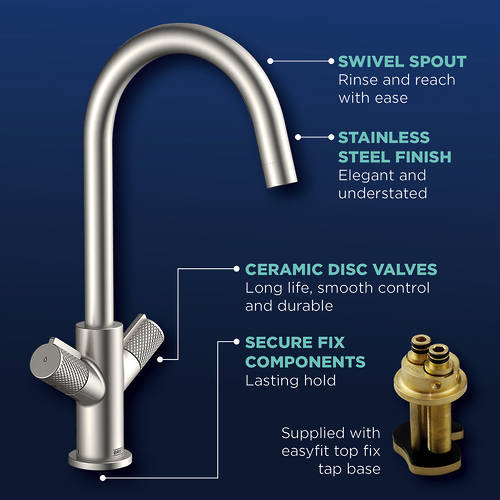 Additional image for Easyfit Mixer Kitchen Tap (Stainless Steel).