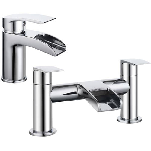 Additional image for Waterfall Basin & Bath Filler Tap Pack (Chrome).
