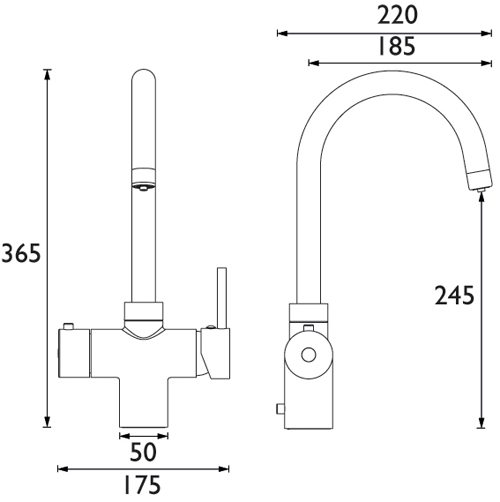 Additional image for 3 In 1 Instant Boiling Water Kitchen Tap (Chrome).