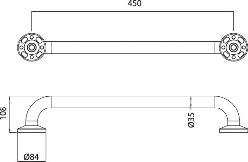 Additional image for 2 X Short Grab Rail 450mm (White).