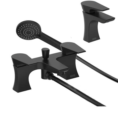 Additional image for Basin & Bath Shower Mixer Tap Pack (Black).