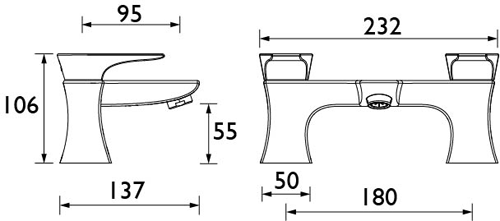Additional image for Basin & Bath Filler Tap Pack (Graphite Glisten).