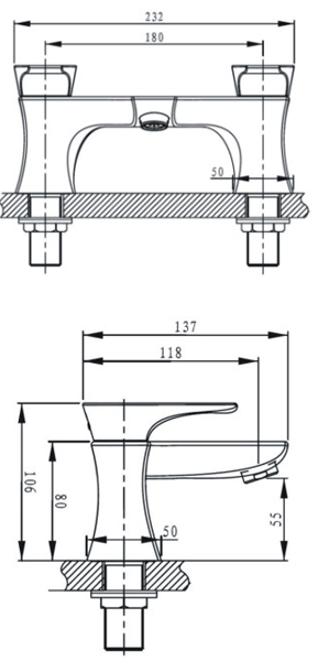 Additional image for Mono Basin & Bath Filler Taps Pack (Chrome).