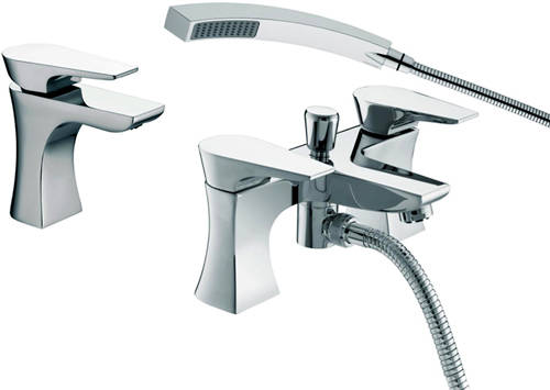 Additional image for Mono Basin & Bath Shower Mixer Taps Pack (Chrome).