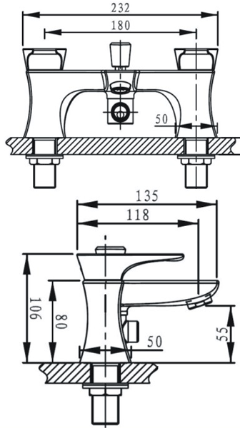 Additional image for Mono Basin & Bath Shower Mixer Taps Pack (Chrome).