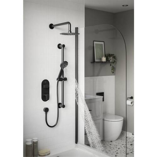 Additional image for Thermostatic Shower Package (Black).