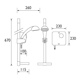 Additional image for 1000 Thermostatic Power Shower In White.