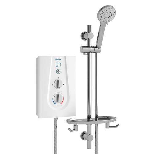 Additional image for Thermostatic Electric Shower With Digital Display 8.5kW (White).