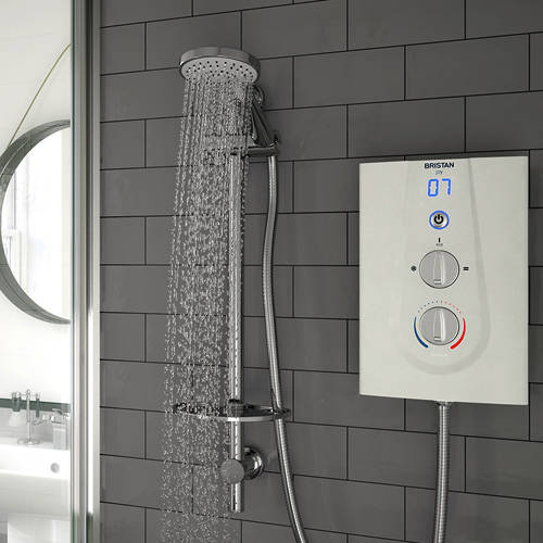 Additional image for Thermostatic Electric Shower With Digital Display 8.5kW (White).