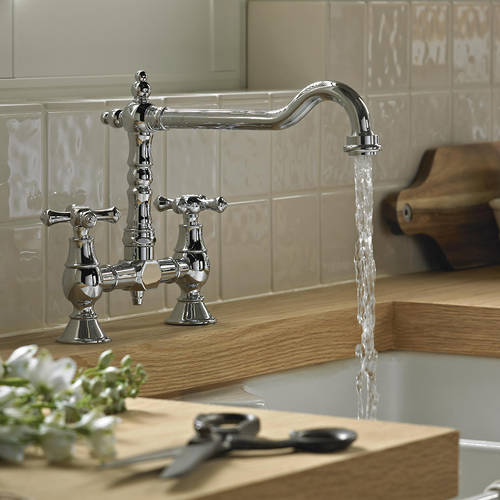 Additional image for Colonial Bridge Mixer Kitchen Tap (Chrome).
