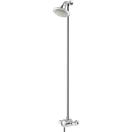 Additional image for Thermostatic Shower Valve With Rigid Riser (Chrome).