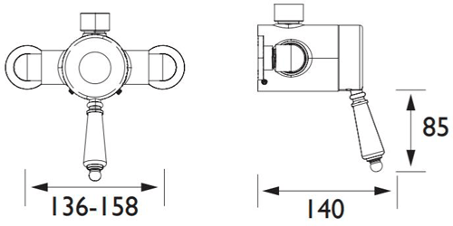 Additional image for Exposed Shower Valve With Single Control (1 Outlet, Chrome).