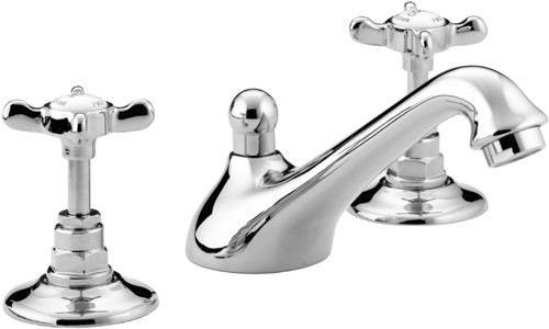 Additional image for Three Hole Basin Mixer Tap & Pop Up Waste, Chrome Plated. N3HBASCCD