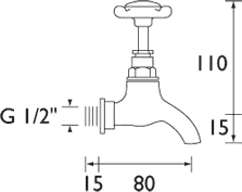 Additional image for Bib Taps (pair), Chrome Plated.