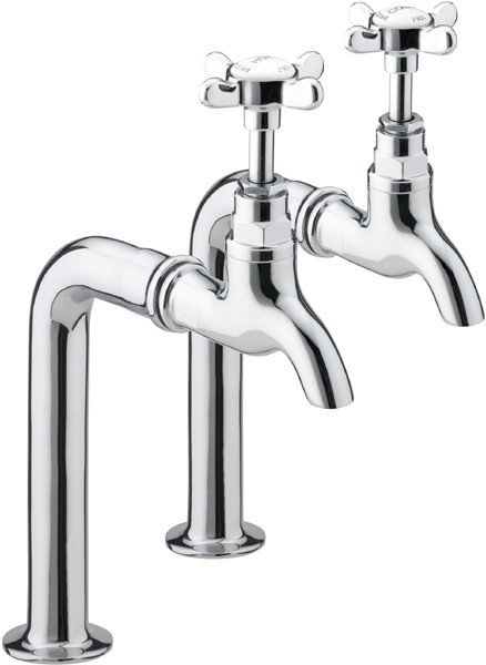 Additional image for Bib Taps With Up Stands (Pair, Chrome Plated).