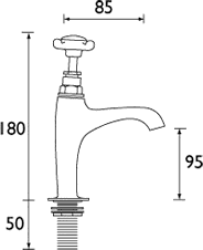 Additional image for High Neck Pillar Taps, Chrome Plated.