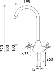 Additional image for Monobloc Sink Mixer Tap, Chrome Plated. NSNKEFC