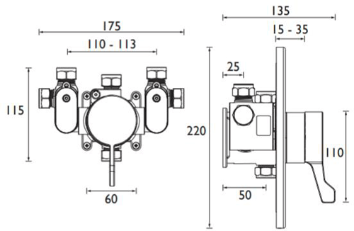 Additional image for Concealed Shower Valve With Lever Handle (TMV3).